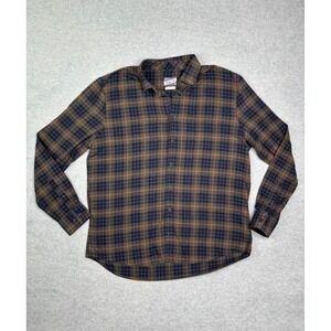Johnnie-O Hangin Out Sheridan Flannel Shirt Mens Large Pine Green Plaid